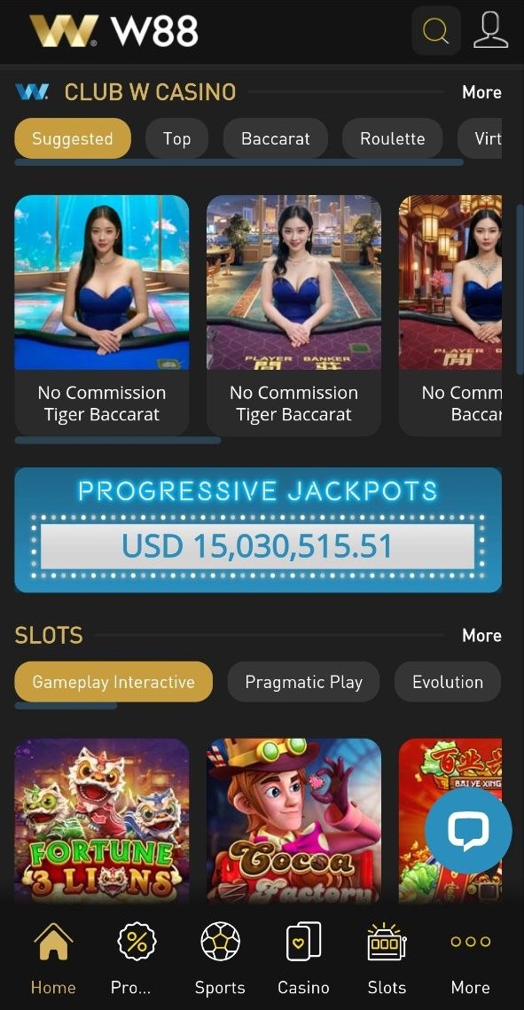 W88 Lite progressive jackpots reaching over USD 15 million