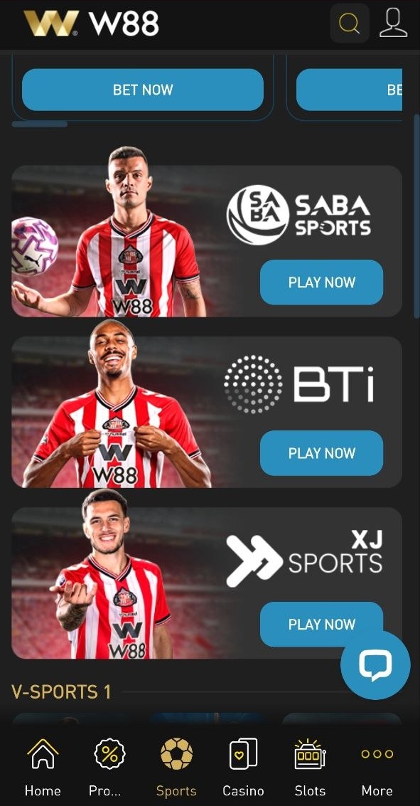 W88 Lite sports betting — Saba Sports, BTi, XJ Sports